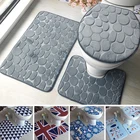 3 шт.набор, коврики для ванной, фланелевые, противоскользящие, коврик для туалета моющиеся