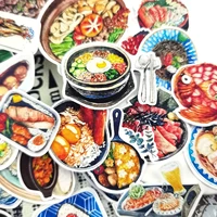 35pcs kawaii watercolor japanese sushi food sticker decoration dry glue hand book diary stationery journal stickers
