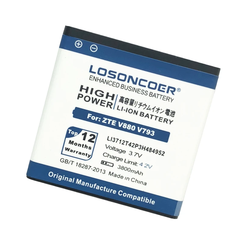 Аккумулятор LOSONCOER 3800 мАч Li3712T42P3h484952 для телефона ZTE V880 (Вторая версия) V793 U880S2 V880S2 V795