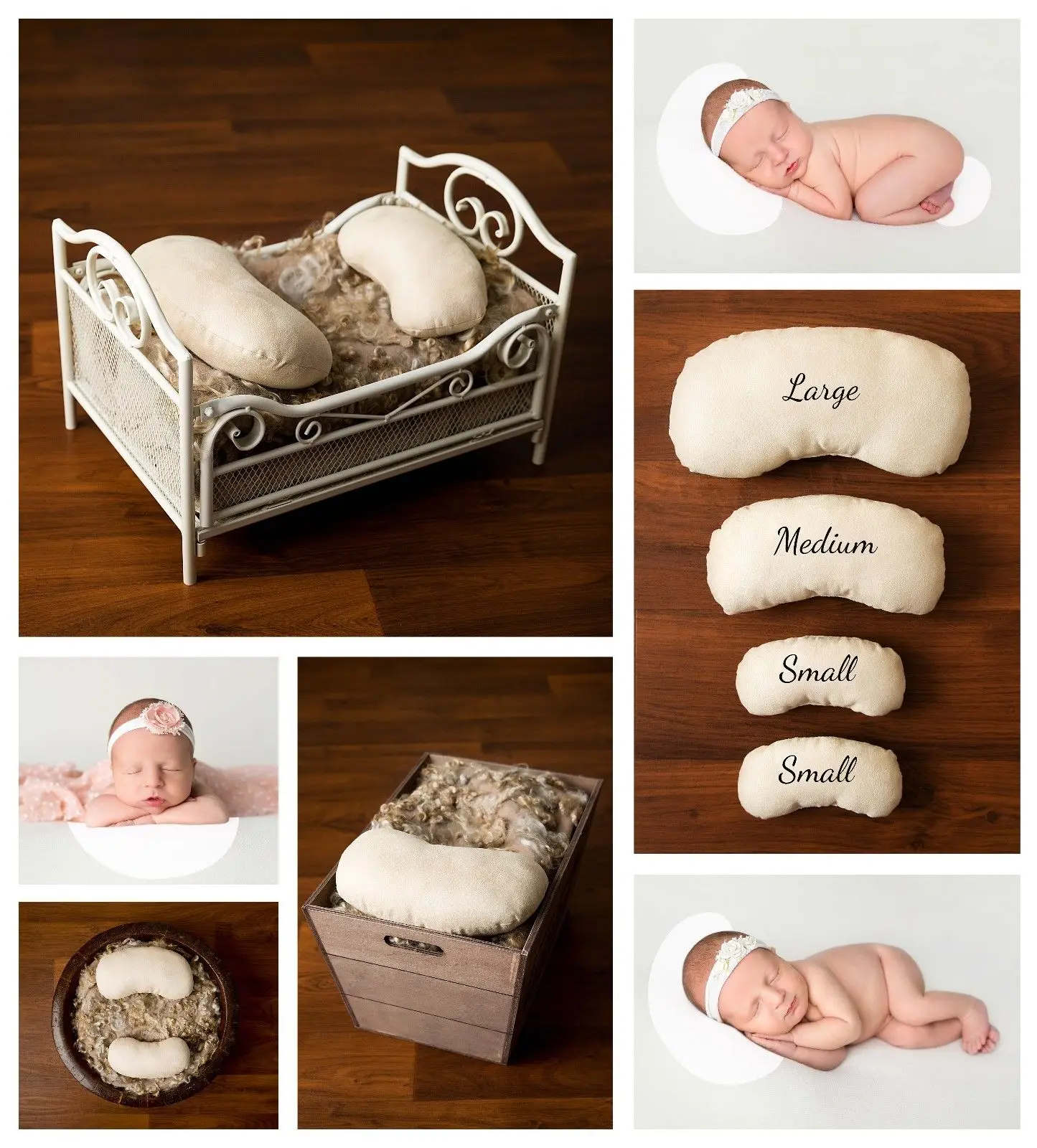 Hot Newborn Photography Posing Beans/ Pillows/ Props - 4 Pack Set Filled Baby Nest Posing Pod Aid Filled Stuff Poser Accessories