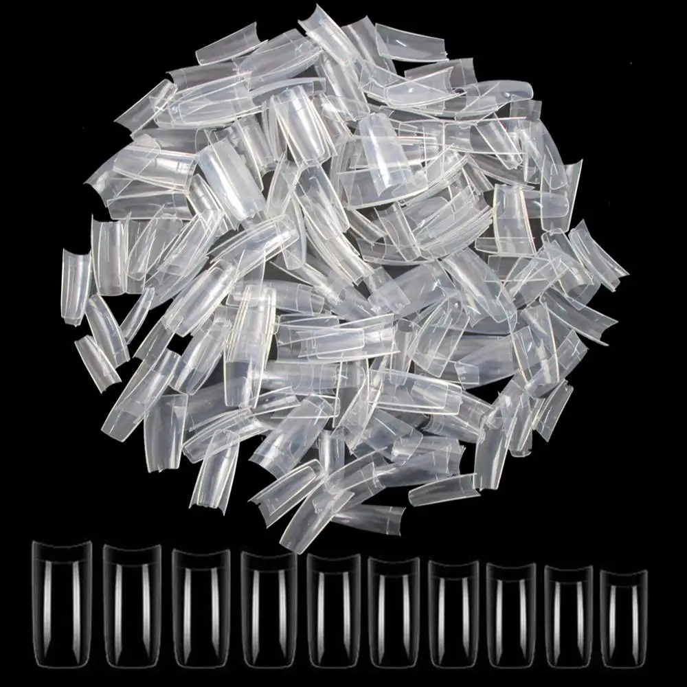 500 шт./упак. прозрачные французские накладные ногти акриловые художественные