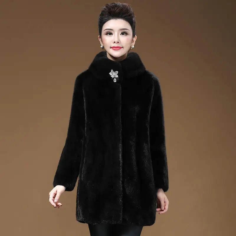 Women real mink coats female mink fur coat genuine long fur coat ladies winter clothes oversize 6xl 5xl 7xl natura fur coats