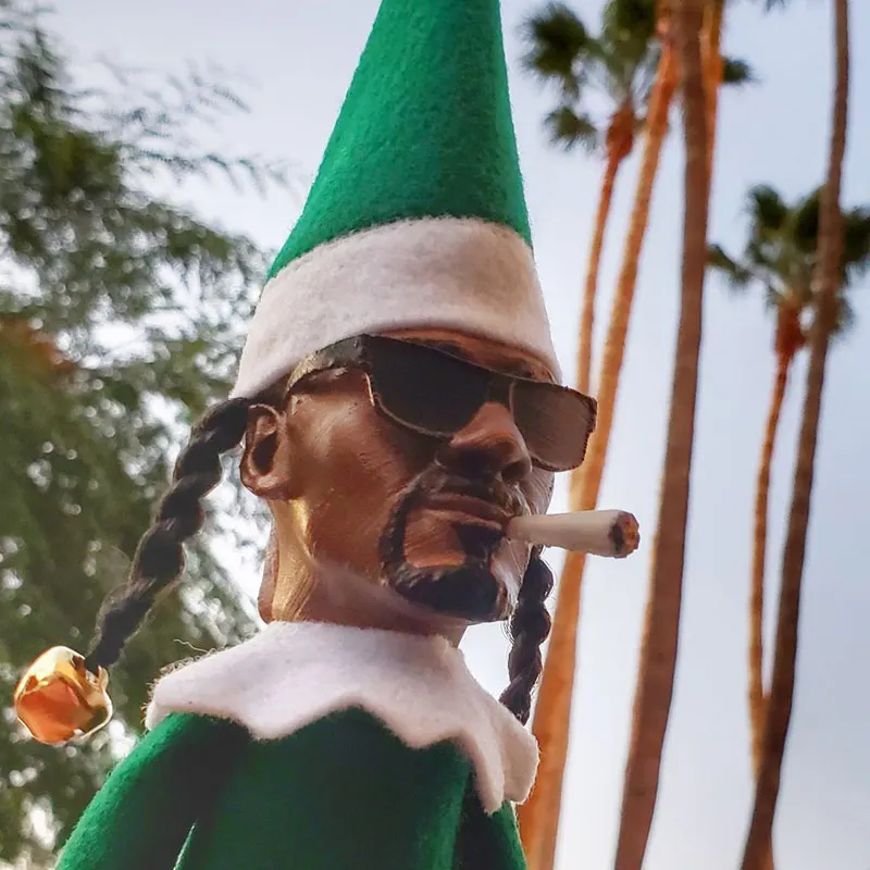 2022 Snoop on A Stoop Рождественский эльф кукла шпионское изгибающееся фотографическое
