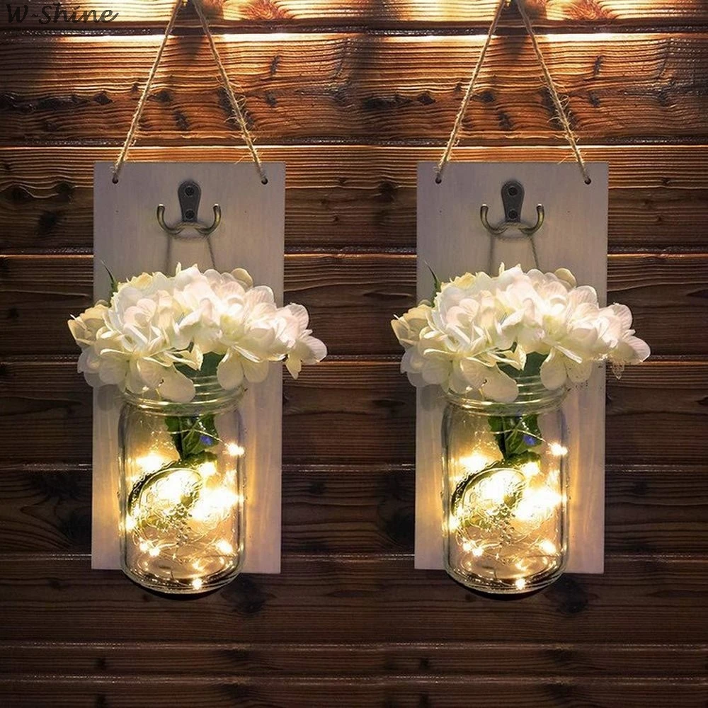 

Настенная светодиодсветодиодный ретро-лампа, уличный светильник Мейсона для двора, сада, украшение для дома, свадьбы, бара, спальни