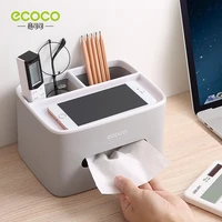 ecoco storage tissue box desktop tools multifunctional sundries storage organizer napkin rack for office bedroom living room