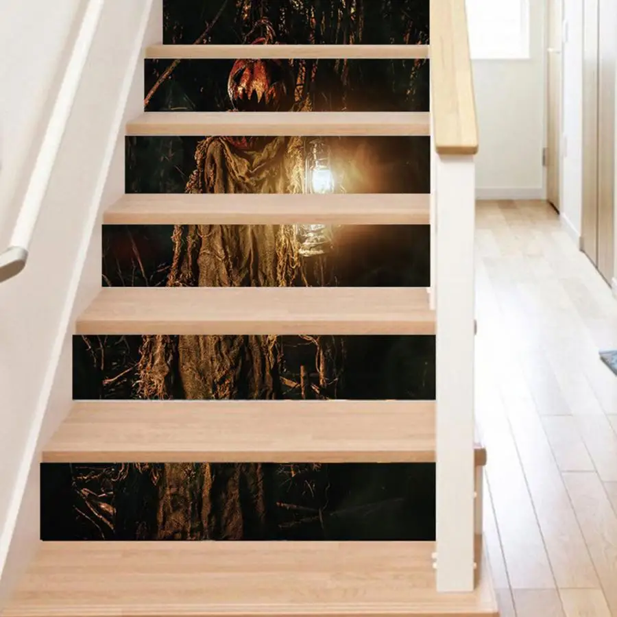 Самоклеящаяся бумага для оформления лестницы на Хэллоуин 3D Настенная ПВХ