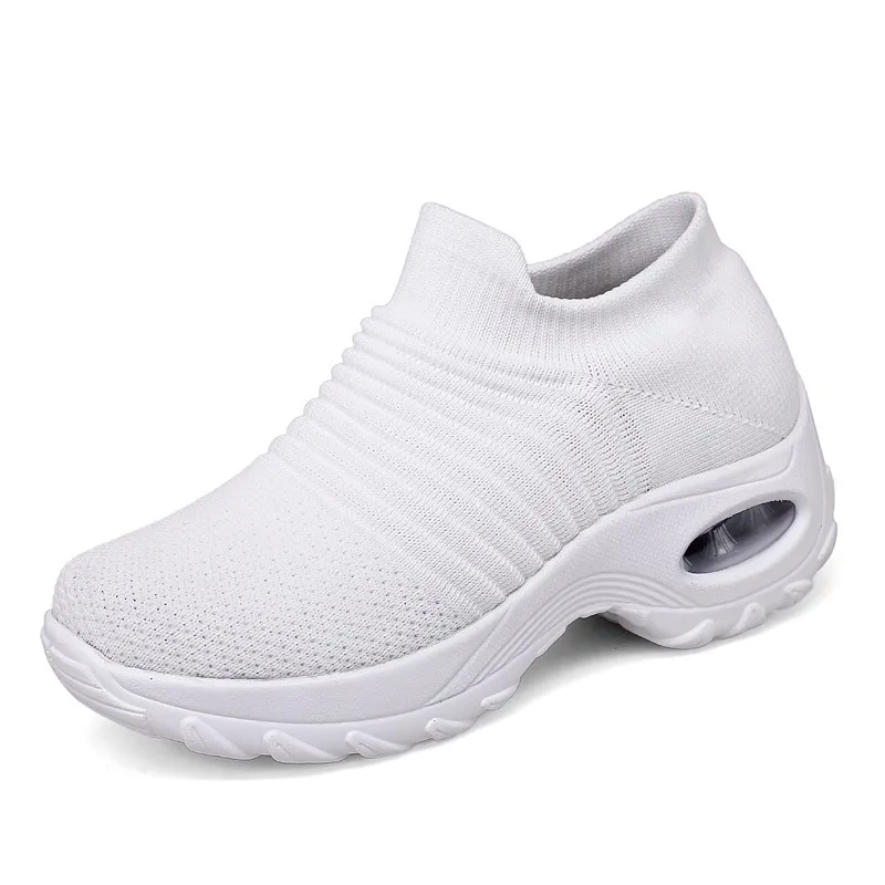 

Straight size women's shoes air cushion flying woven sports shoes, foot shoes, fashion casual shoes, socks shoes
