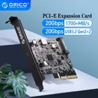 Карта расширения ORICO, USB C PCI-Express на USB 3,2, PCI-E, адаптер 20 Гбитс чипсетом ASM3242 для Windows 810Linux