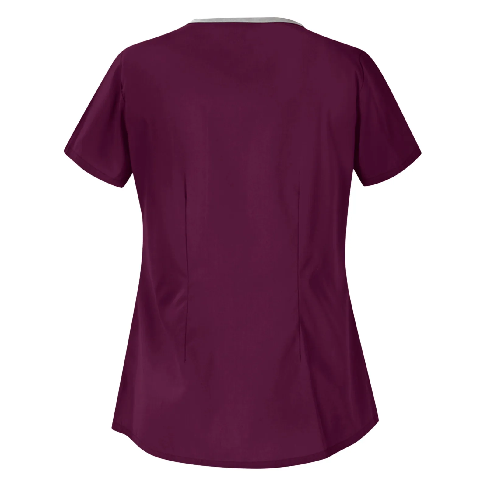 

Summer Women's Working Uniform 3XL Plus Size Female Short Sleeve V-Neck Pocket Care Workers T-Shirt Formal Professional Tops New