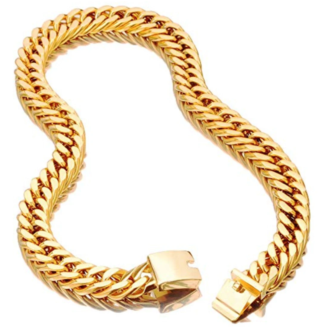 

Cool Buckle17MM Stainless Steel Silver Color/Gold/Black Curb Cuban Link Chain Necklace Or Bracelet Wristband Mens Jewelry 7-40"