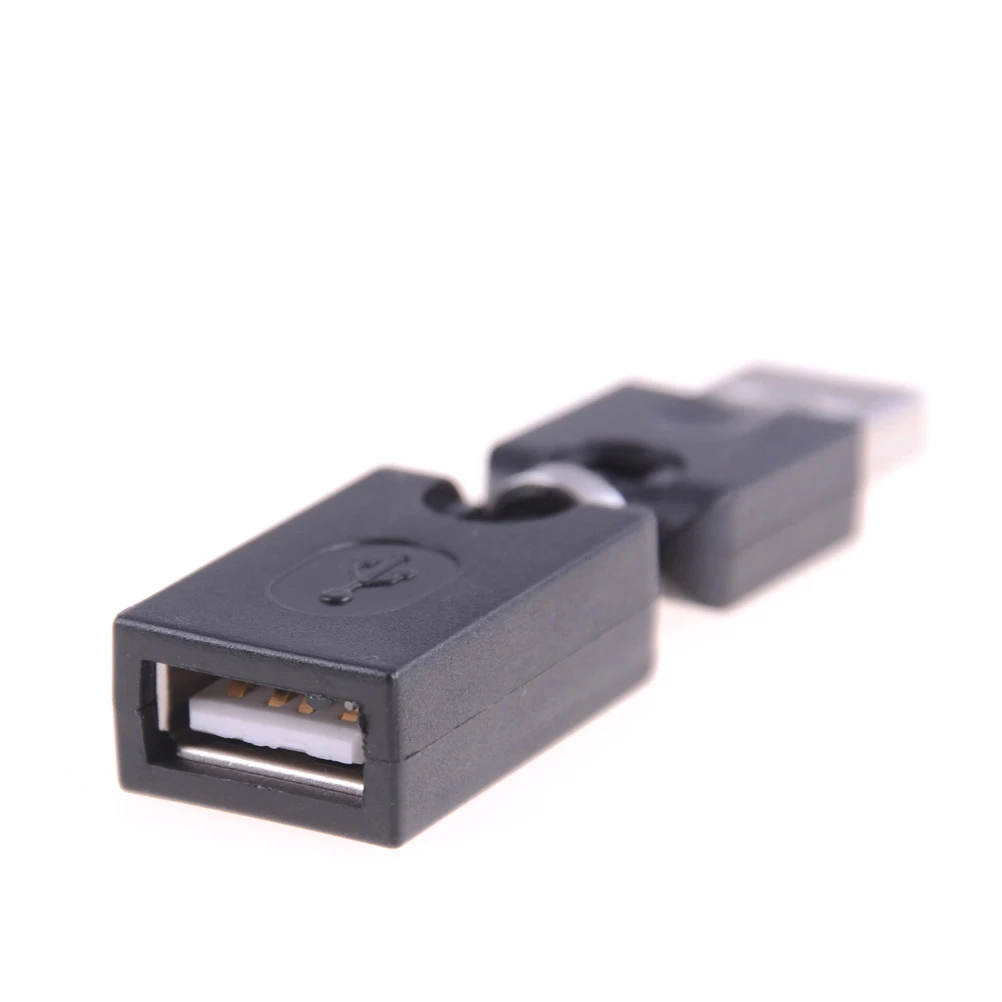 Черный USB 2.0 Мужской Женский 360 градусов вращающийся usb адаптер Гибкая Поворотная