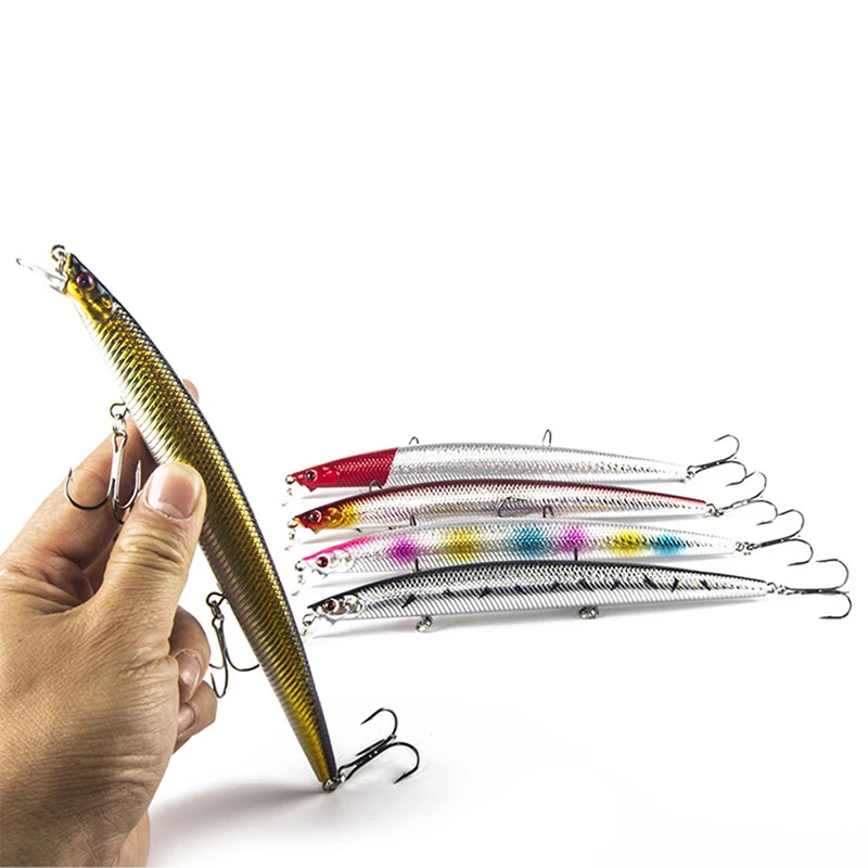 

10PCS/Lot Minnow Fishing Lure 18cm 26g Plastic Deep Sea Fishing Bait Floating Lure Tackle Hook isca artificial bait