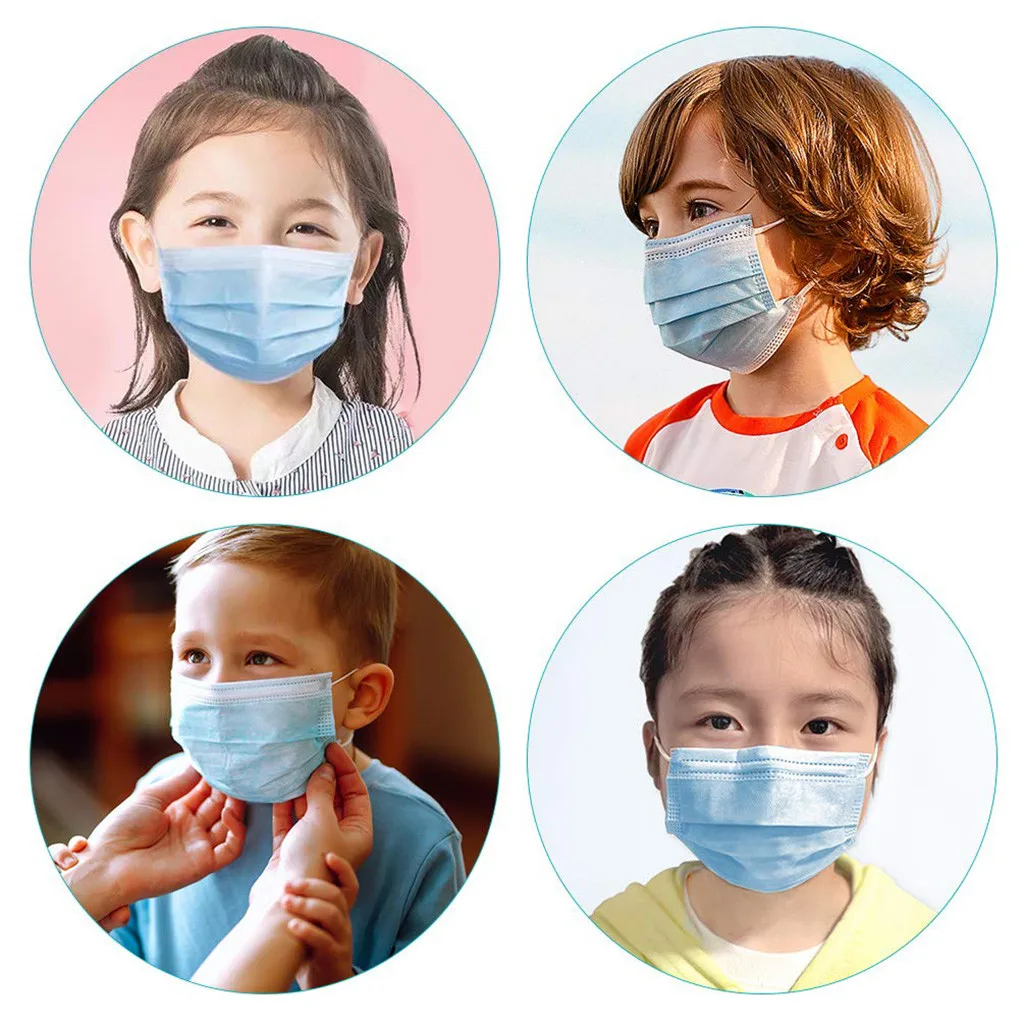 

25pcs Disposable Mouth Mask Children Disposable 3ply Face Dustproof Protect-fog Non-woven Masks Face Mask Scarf Men