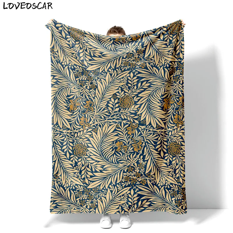 Накидка с тропическими листьями Вильям Морриса покрывало на кровать 150 180 200