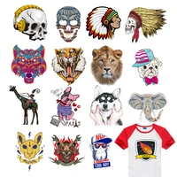 iron on fierce beast tiger lion patches for clothes child diy t shirt applique heat transfer vinyl letter animal patch sticker f