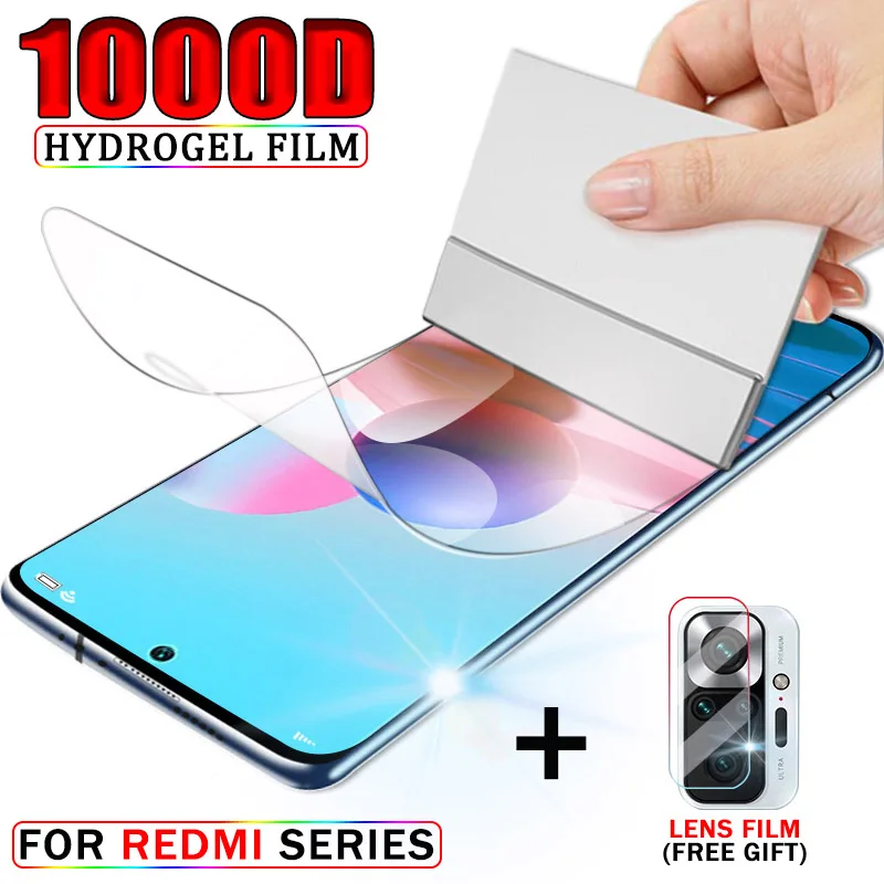 1000D полный охват гидрогель пленка для Xiaomi Redmi Примечание 10 Pro 9 8 7 9S 9A 9C Защитная