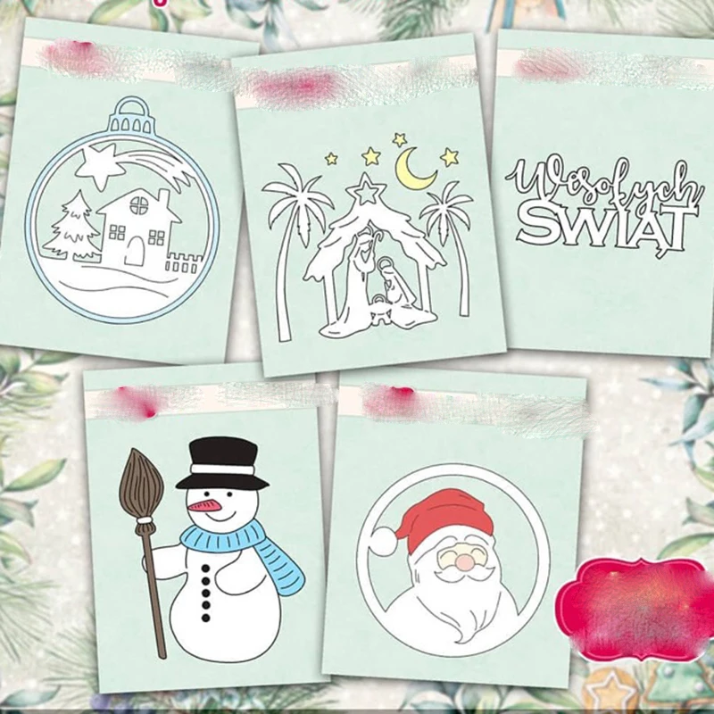 Металлические штампы в виде обезьяны Санта Клауса и снеговика трафареты для