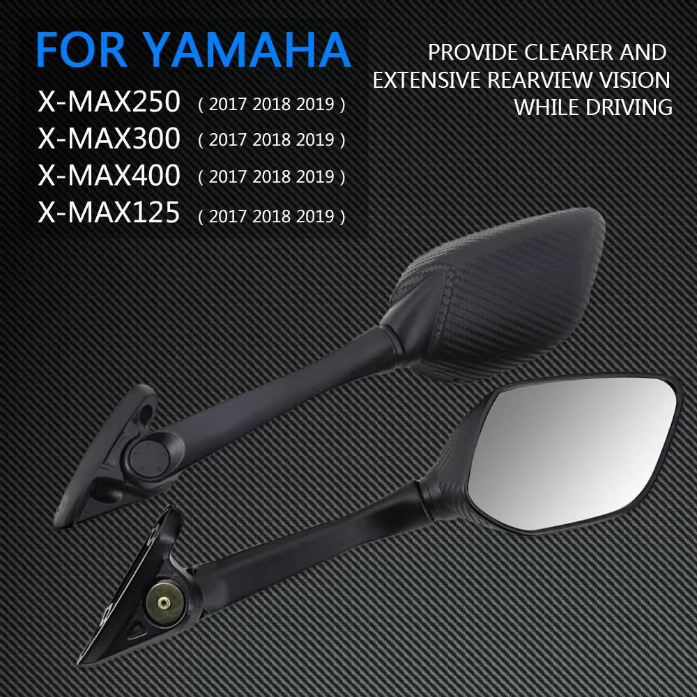 

2 Pcs Motorcycle Side Mirror Black Plastic Rearview Mirror Motorcycle Accessories for Yamaha XMAX 300 400 125 250 2017 2018 201
