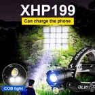 Новейший налобный фонарь XHP199 COB, мощный перезаряжаемый светодиодный налобный фонарь, светильник налобный фонарь с аккумулятором 18650, светодиодный налобный фонарь