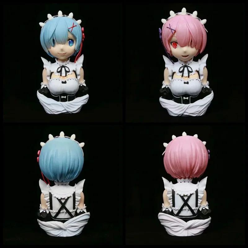 

17cm Anime Re:Life In A Different World From Zero Maid Rem Ram Figure Bust Statue PVC Model Figure Collection Doll Toys