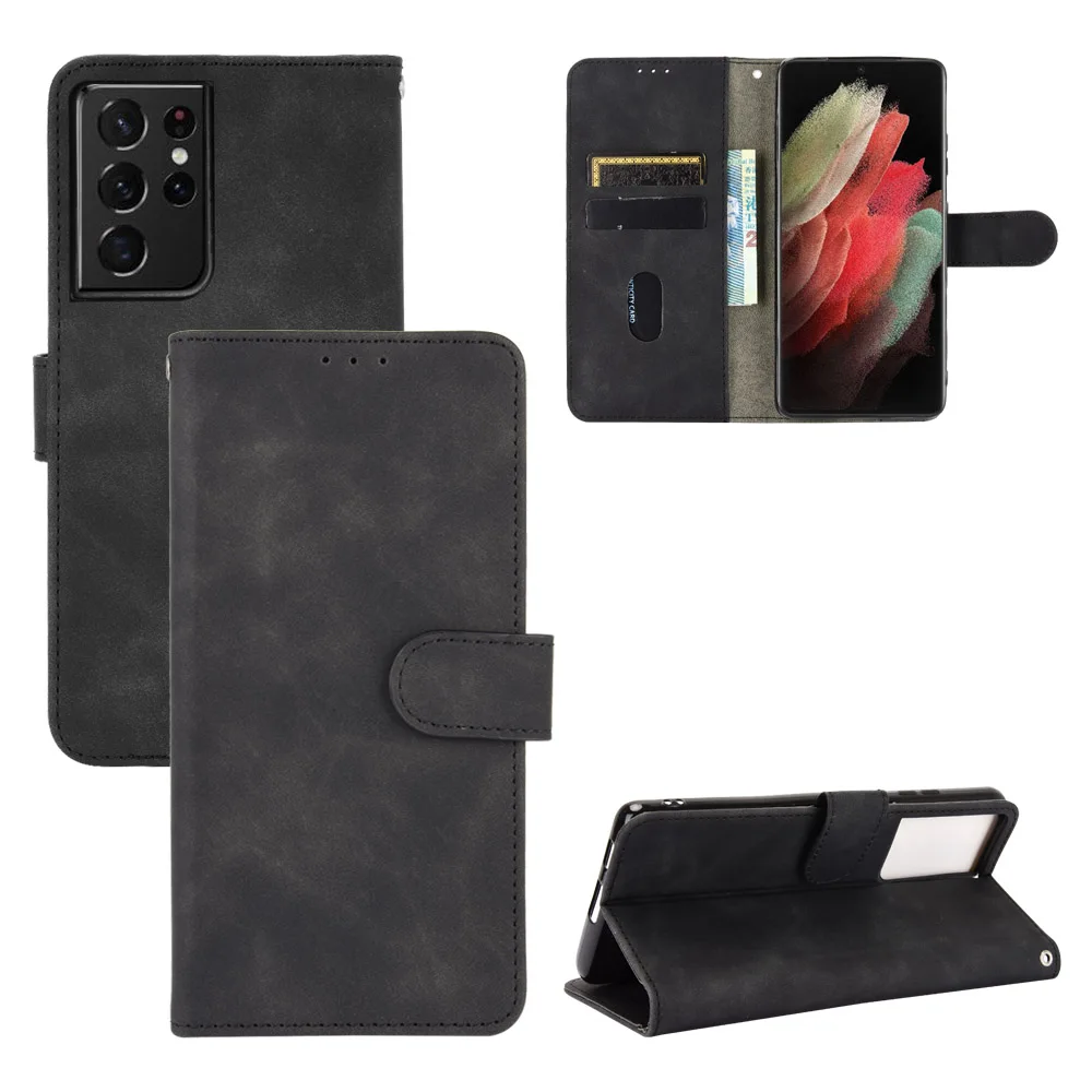 

Чехол для Samsung Galaxy S21 Plus, A21S, A51, A71, A52, A12, 5G, A31, Note 20 Ultra, кожаный, с отделением для карт и защитой от царапин