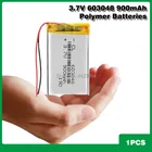 603048, 3,7 в, 900 мА  ч, аккумулятор для автомобильного регистратора, соковыжималка, MP3 MP4 bluetooth динамик