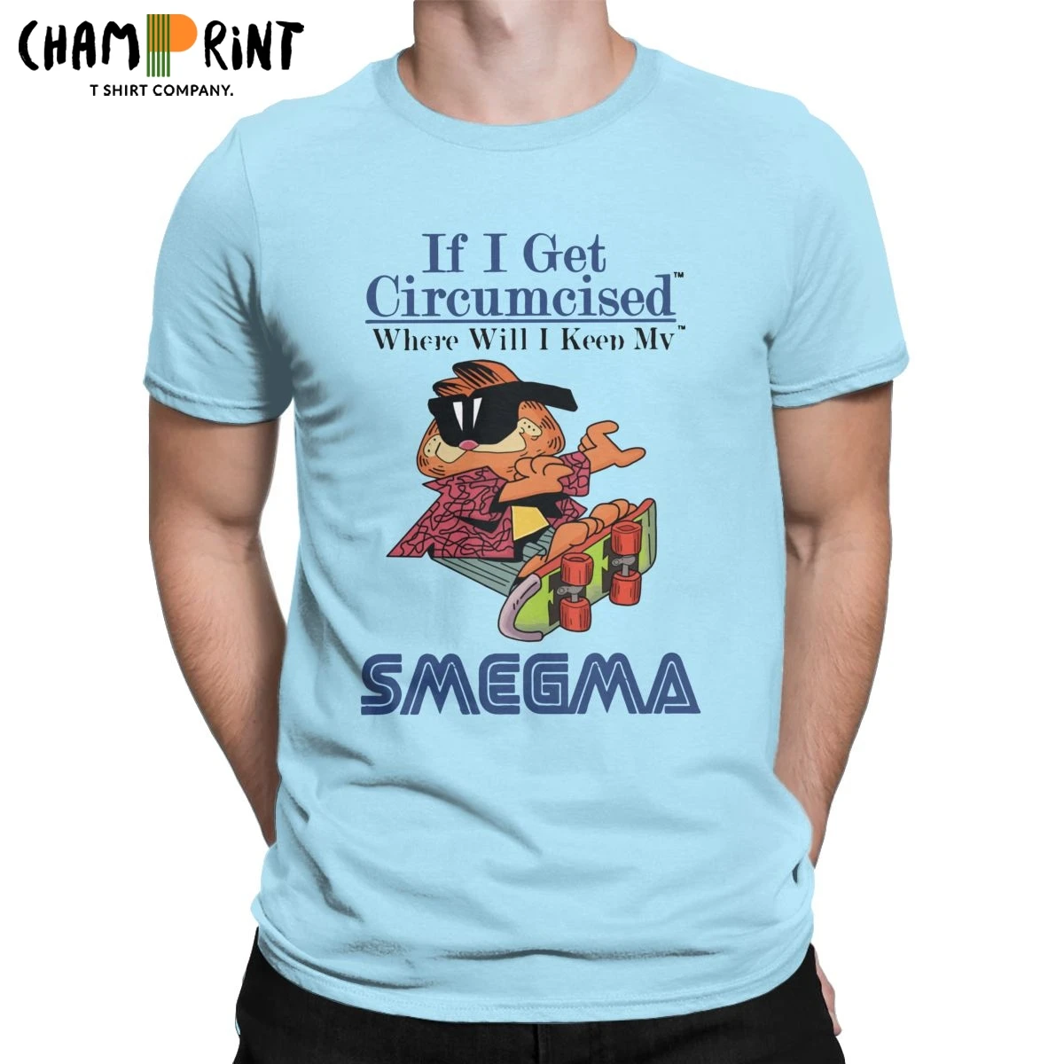 

Cartoon Cat Smegma Skater T Shirt Men Cotton Leisure T-Shirt Crewneck Tees Short Sleeve Tops Unique