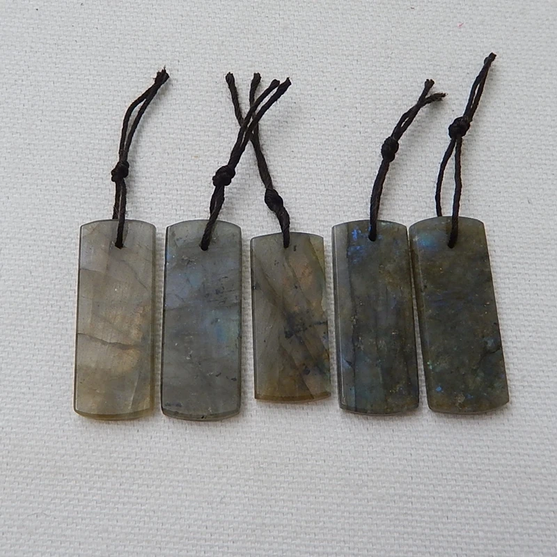 Продажа 5 шт. натуральный камень лабрадоритовое Ожерелье Подвески 34x13x3 мм 28x12x4 18 8
