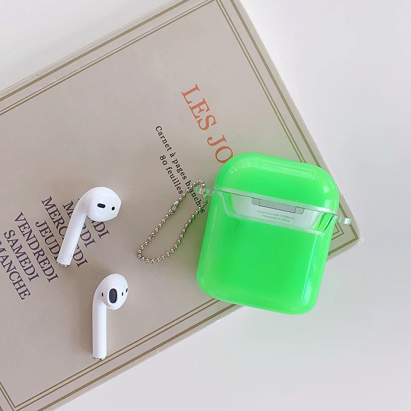 Роскошный блестящий однотонный чехол зыбучий песок для airpods 1 2 жесткий защитный
