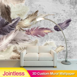 Цельные пользовательские обои 3D Реалистичная роспись цементная текстура перо ТВ фон стены гостиной спальни декоративные