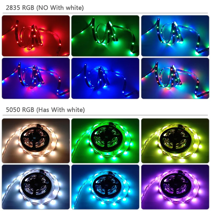 Светодиодная ленсветильник RGB 2835 5050 5/10/15 м водонепроницаемая с Wi Fi контроллером 12