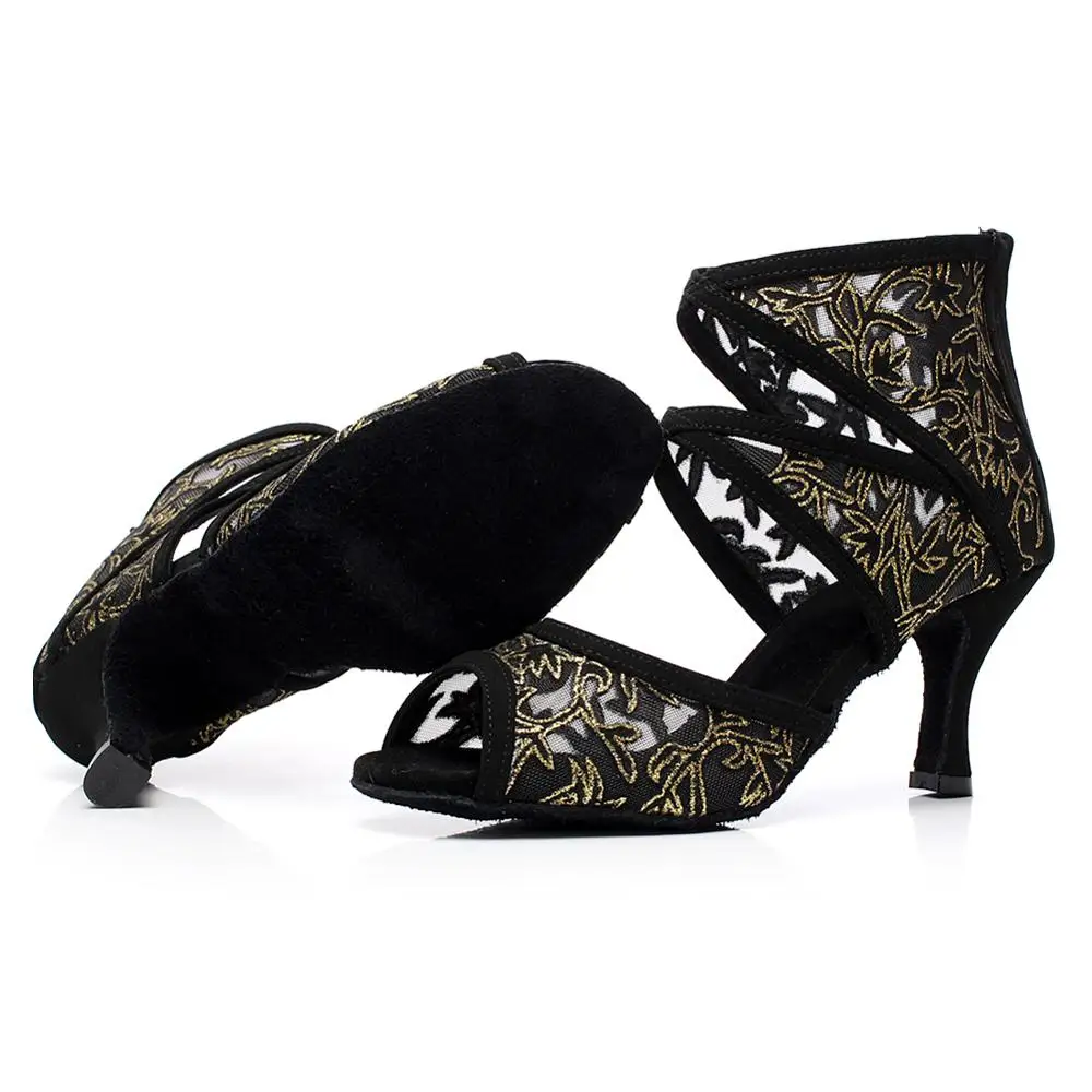 

SWDZM women latin dance shoes embroidery boots ballroom tango dancing shoes for ladies/girls salsa fashion tango Samba plus size