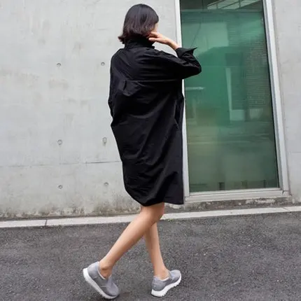 

YourSeason 2021 New Ladies Korean Long Tops And Blouses Spring Autumn Turn Down Collar Women Casual Loose Irregular Shirts