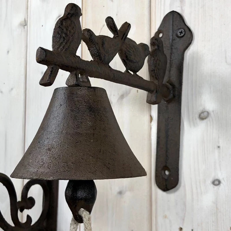 Европейский классический чугунный колокольчик садовый настенный дверной звонок