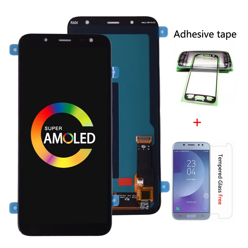 Супер AMOLED для samsung Galaxy J6 J600 J600F J600Y ЖК-экран и сенсорная стеклянная панель в сборе