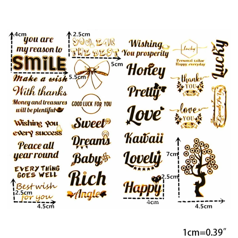 

1 Sheet Letters English Blessings Words PVC Material UV Epoxy Resin Mold Filling Jewelry Making Filler for DIY Art Craft