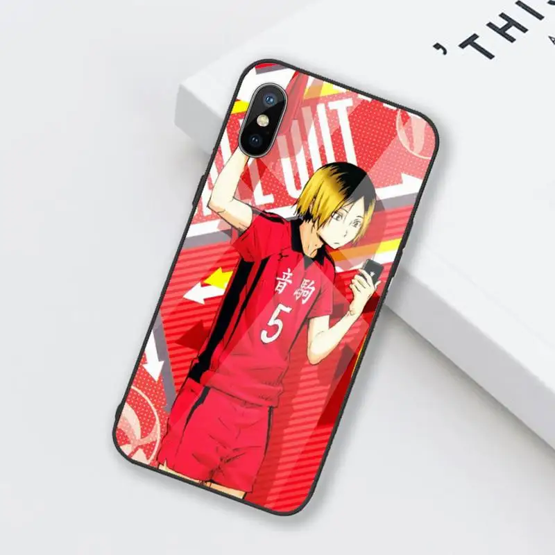 

Anime Kenma Kozume Of Haikyuu Phone Case Tempered glass For iphone 6 6S 7 8 plus X XS XR 11 12 mini PRO MAX