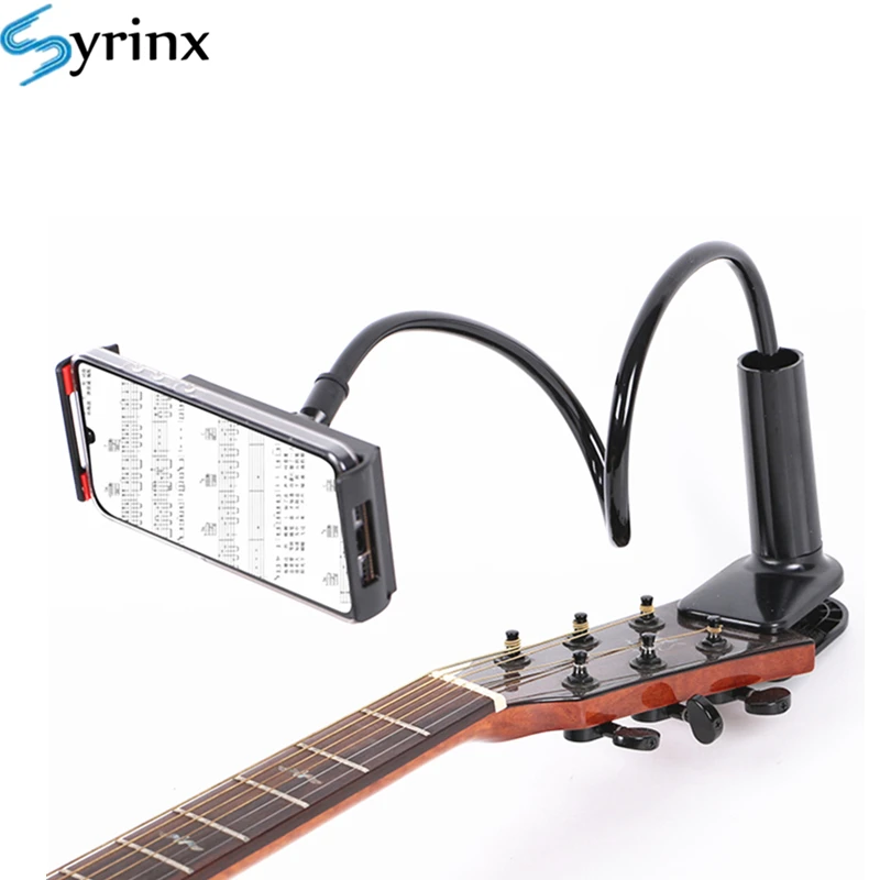 2022 Guitar Cell Phone Clip Holder Stand Long Arm Desktop Mount Bed Lazy Bracket multi function phone holder Music Live Support