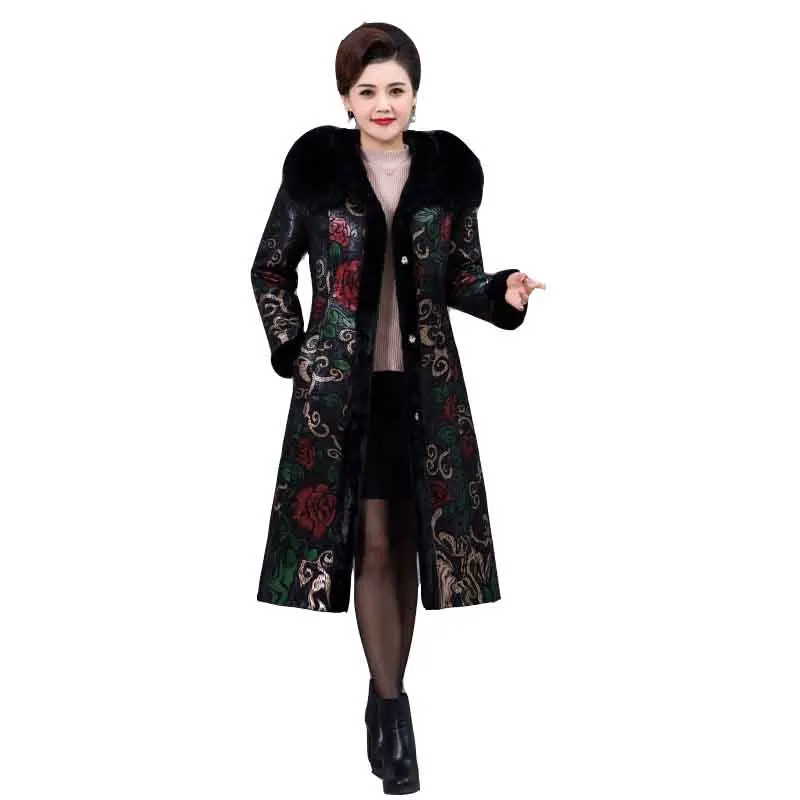 Женское меховое пальто с принтом из искусственного меха новинка 2022 модная