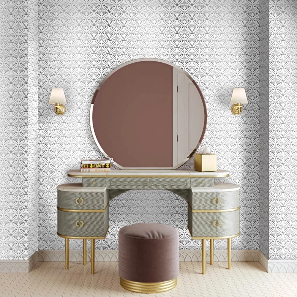 modern trellis wallpaper peel and stick silver fan contact paper removable self adhesive kitchen cabinet drawer vinyl film free global shipping