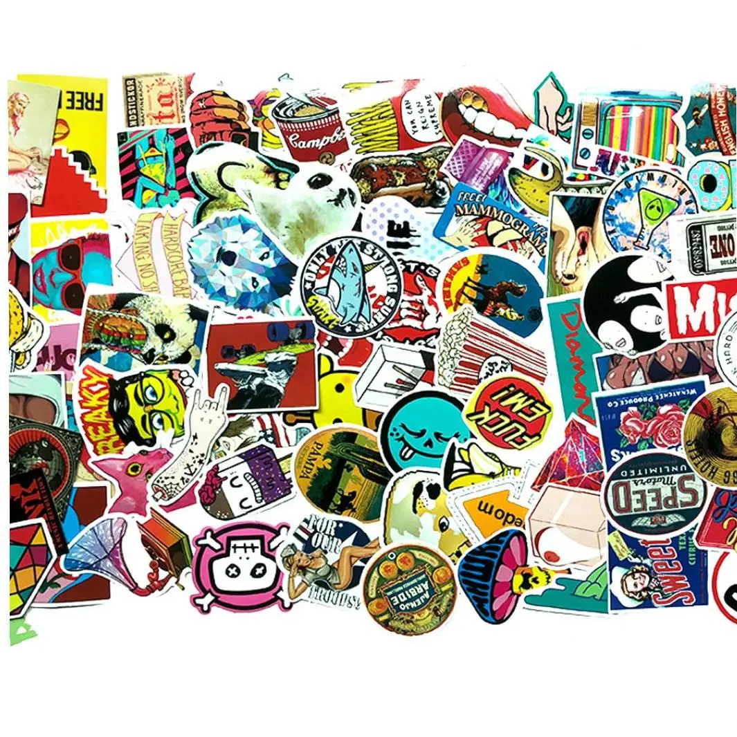 100 шт. не повторяющиеся наклейки водонепроницаемые автомобильные мотоциклетные