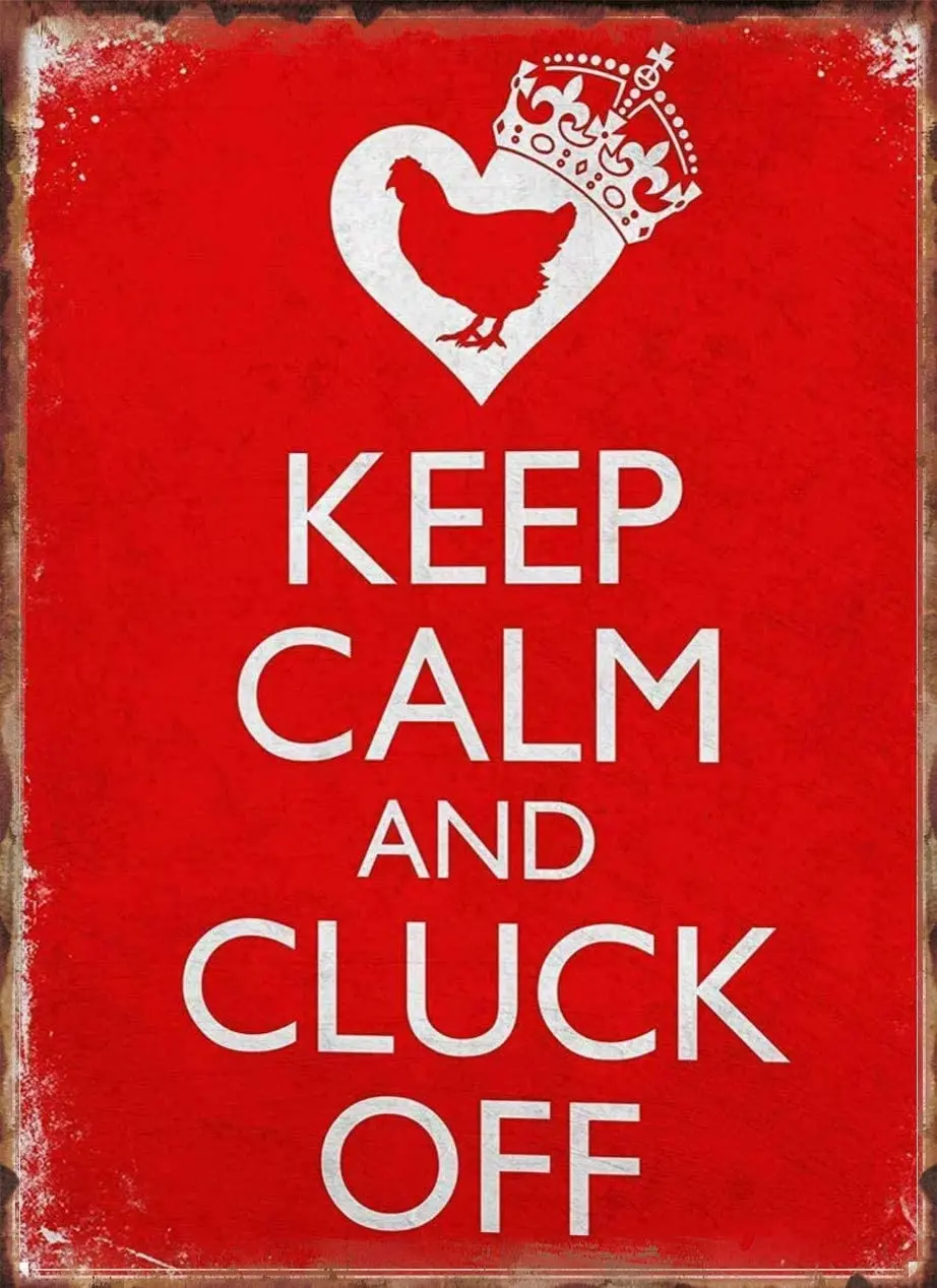 

Keep Calm and Giggle Chicken Coop Funny Vintage Chicken Metal Tin Sign Home Kitchen Bar Cafe Wall Decoration Size 12X16Inch