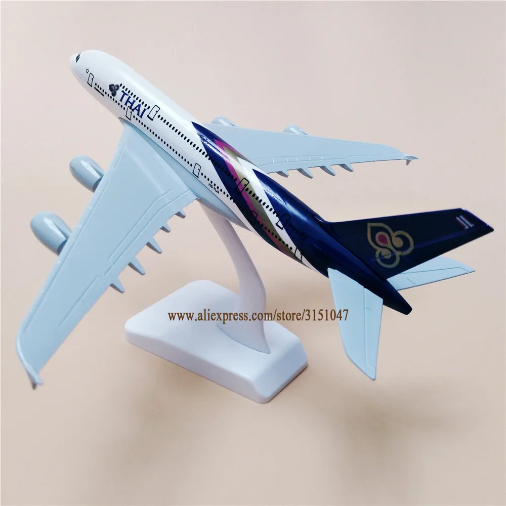 20 см металлическая модель самолета Таиланд Air Thai Airbus 380 A380 W Стенд детский подарок |