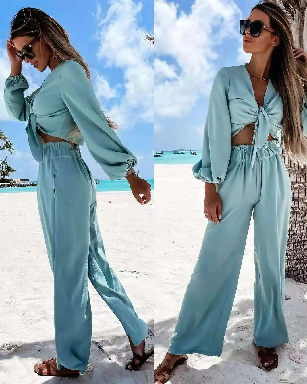 

Echoine Fashion Casual Elegant Comfortable Solid Color Suit Light Long Sleeve Two Piece Set Street Wear