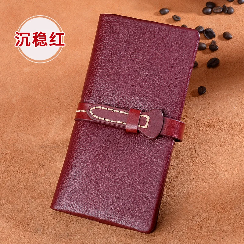 

Large-capacity Pull-out Leather Wallet Women's Long New Retro Women's Personality Hand Bag Cowhide Zipper Wallet