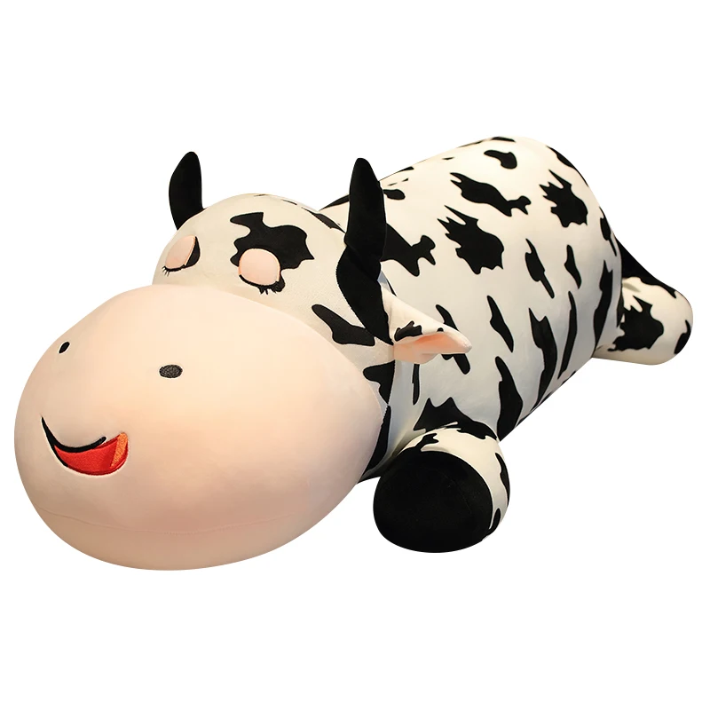 80-120cm Giant Lying Cow Plush Pillow Soft Stuffed Animal Cattle Toys for Children Kawaii Baby Doll Girls Birthday Gift | Игрушки и