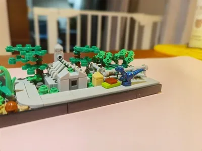 BuildMoc Парк Юрского периода Динозавр мир Skyline архитектура MOC лес модульный дом