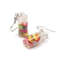 creative cup drop earrings personalizeds fruit glass bottle novelty hanging pendant earrings girls ladies jewelry