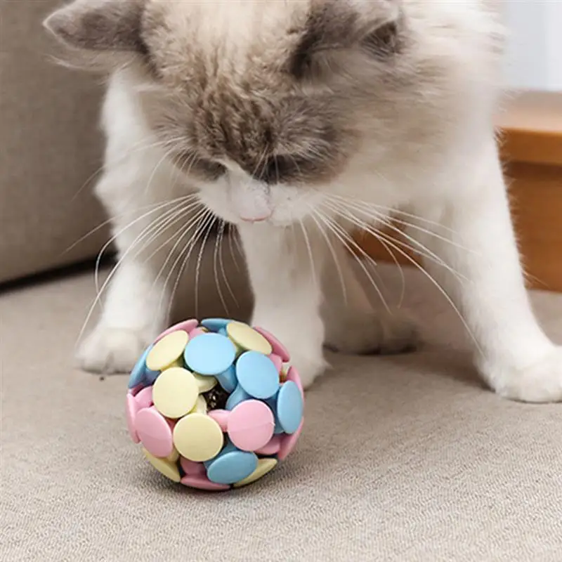 

3 PCS Colorful Cat Toys Balls Creative Woven Cat Teasing Ball With Small Bell Funny Kitten Scratch Play Ball Toys Cats Supplies