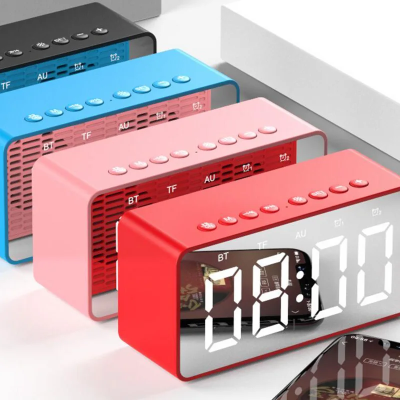 AEC Многофункциональный портативный Будильник Bluetooth динамик с Bluetooth/TF картой/AUX режим светодиодный цифровые настольные часы домашний декор